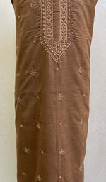 Load image into Gallery viewer, Lucknowi Handcrafted Cotton Chikankari Unstitched Men's Kurta Fabric - HONC0108794