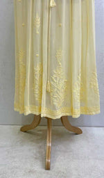 Load image into Gallery viewer, Women's Lakhnavi Handcrafted Viscose Georgette Chikankari Bajirao Dress - HONC098675