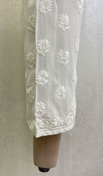 将图像加载到图库查看器中, 勒克瑙手工制作粘胶乔其纱 Chikankari Palazzo- HONC0110838