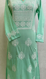 将图像加载到图库查看器中, Hoorain Women's Lucknowi Handcrafted Cotton Chikankari Kurti - HONC0118765