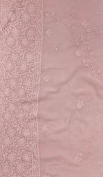 将图像加载到图库查看器中, 勒克瑙手工制作粘胶乔其纱 Chikankari Dupatta - Honc095695