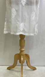 Load image into Gallery viewer, Women's Lakhnavi Handcrafted Organza Chikankari Kurti - HONC0105942