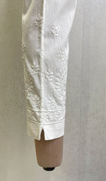 Load image into Gallery viewer, Women's Lakhnavi Handcrafted Cotton Chikankari Pant - HONC096656