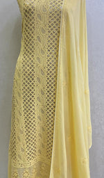 Load image into Gallery viewer, Women's Lucknowi Handcrafted Viscose Georgette Chikankari Suit Material- HONC0114641