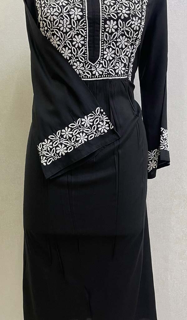 Lucknowi Handcrafted Modal Cotton Chikankari Dress - HONC0126843