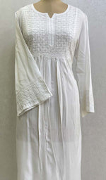 将图像加载到图库查看器中, Women's Lucknowi Handcrafted Modal Cotton Chikankari Dress - HONC0126837