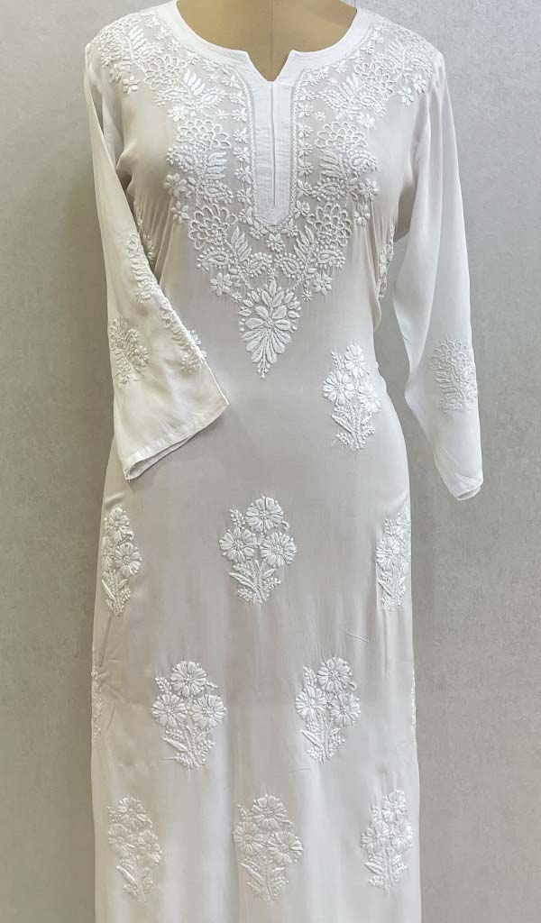 Women's Lucknowi Handcrafte Modal Cotton Chikankari Kurti - HONC0124546