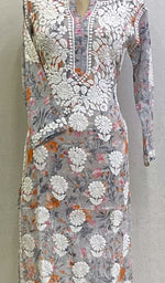 Load image into Gallery viewer, Women's Lucknowi Printed Handcrafted Cotton Chikankari Kurti - HONC0130585