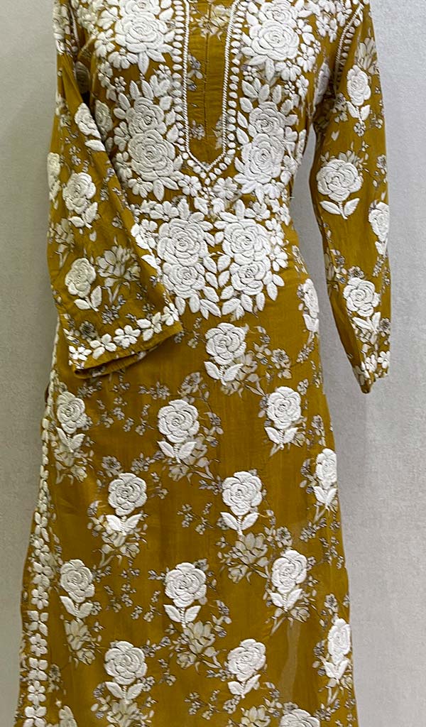 Women's Lucknowi Printed Handcrafted Cotton Chikankari Kurti - HONC0130559