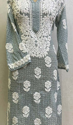 Load image into Gallery viewer, Women's Lucknowi Printed Handcrafted Cotton Chikankari Kurti - HONC0130544