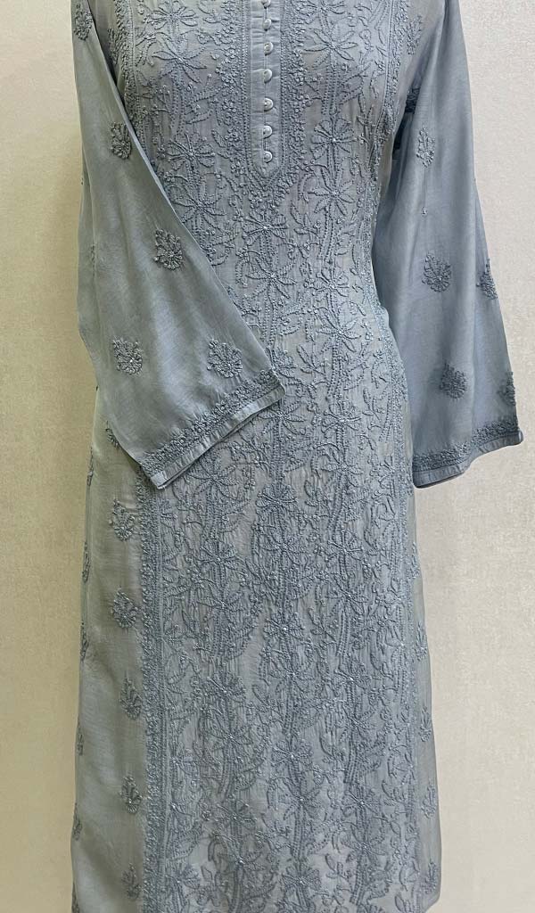 Lucknowi Handcrafted Muslin Chikankari Kurti - HONC0127591