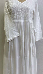 Load image into Gallery viewer, Women's Lucknowi Handcrafted Modal Cotton Chikankari Angrakha - HONC0127187