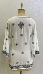 Load image into Gallery viewer, Women's Lakhnavi Handcrafted Cotton Chikankari Top - HONC077619