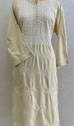 Load image into Gallery viewer, Tayeba Women's Lucknowi Handcrafted Mul Cotton Chikankari Kurti - HONC0133751
