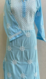 Load image into Gallery viewer, Tayeba Women's Lucknowi Handcrafted Mul Cotton Chikankari Kurti - HONC0133738