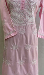 Load image into Gallery viewer, Tayeba Women's Lucknowi Handcrafted Mul Cotton Chikankari Kurti - HONC0133707