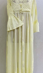 Load image into Gallery viewer, Women's Lakhnavi Handcrafted Viscose Georgette Chikankari Gown - HONC0986820