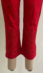 Load image into Gallery viewer, Women's Lucknowi Handcrafted Linen Cotton Chikankari Pant - HONC0134356