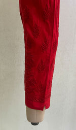 Load image into Gallery viewer, Women's Lucknowi Handcrafted Linen Cotton Chikankari Pant - HONC0134354