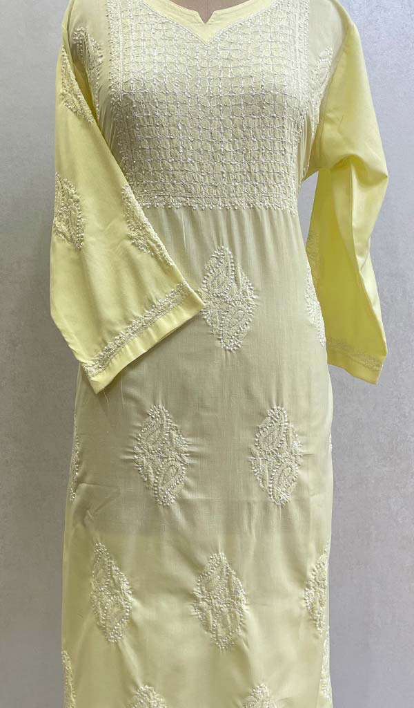 Mantasha Women's Lucknowi Handcrafted Cotton Chikankari Kurti - HONC0135342
