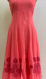 Load image into Gallery viewer, sabia Women's Lakhnavi Handcrafted Faux-Georgette Chikankari Dress - HONC0137229