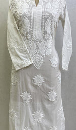 Load image into Gallery viewer, Lucknowi Handcrafted Cotton Chikankari Kurti - HONC059960