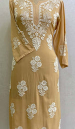 Load image into Gallery viewer, Women's Lucknowi Handcrafted Modal Cotton Chikankari Kurti - HONC0137386