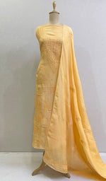 将图像加载到图库查看器中, Women's Lucknowi Handcrafted Muslin Chikankari Suit Material - HONC0172460