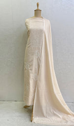 将图像加载到图库查看器中, Women's Lakhnavi Handcrafted Cotton Chikankari Kurta And Dupatta Set- HONC0113313