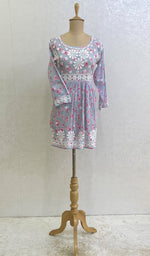 将图像加载到图库查看器中, Rehnuma Women's Lakhnavi Handcrafted Printed Mulmul Cotton Chikankari Top - HONC0162202