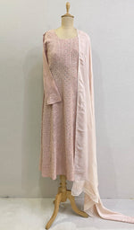 Load image into Gallery viewer, Women's Lucknowi Handcrafted Viscose Georgette Chikankari Anarkali With Dupatta Set - HONC078525