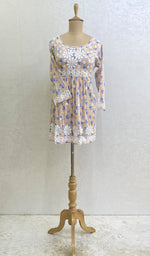 Load image into Gallery viewer, Rehnuma Women's Lakhnavi Handcrafted Printed Mulmul Cotton Chikankari Top - HONC0162209