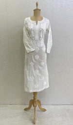 Load image into Gallery viewer, Lucknowi Handcrafted Cotton Chikankari Kurti - HONC059960