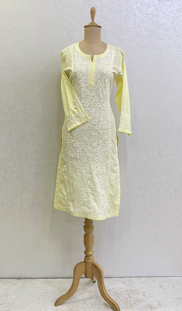 Women's Lucknowi Handcrafted Cotton Chikankari Kurti- HONC0164283