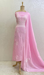 将图像加载到图库查看器中, Women's Lakhnavi Handcrafted Modal Cotton Chikankari Kurta Dupatta- HONC0159569