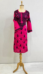 将图像加载到图库查看器中, Women's Lucknowi Handcrafted Modal Cotton Chikankari Kurti - HONC0230377