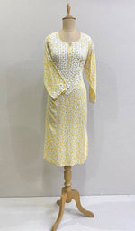将图像加载到图库查看器中, Soni Women's Lucknowi Handcrafted Modal Cotton Chikankari Kurti - HONC0166549
