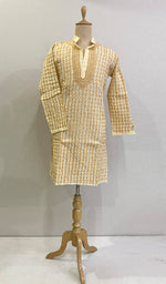Load image into Gallery viewer, Men&#39;s Lucknowi Handcrafted Cotton Chikankari Kurta - c
