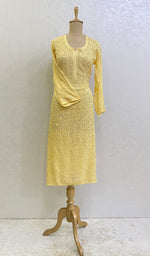 将图像加载到图库查看器中, Women's Lakhnavi Handcrafted Viscose Georgette Chikankari Kurti-HONC0140380