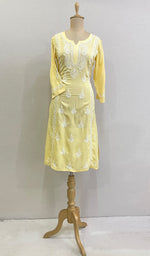 Load image into Gallery viewer, Rusdha Women's Lucknowi Handcrafted Modal Cotton Chikankari Kurti - HONC0229733