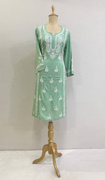 Load image into Gallery viewer, Rusdha Women's Lucknowi Handcrafted Modal Cotton Chikankari Kurti - HONC0213703
