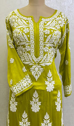 Load image into Gallery viewer, Women's Lakhnavi Handcrafted Modal Cotton Chikankari Kurta And Palazzo Set - HONC014311