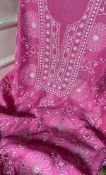 Load image into Gallery viewer, Women's Lakhnavi Handcrafted Maheshwari Mul Chanderi Kurta And Dupatta Set - HONC0275136