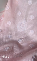 将图像加载到图库查看器中, Women's Lakhnavi Handcrafted Cotton Chikankari Unstitched Kurti Fabric - HONC0318476