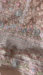 将图像加载到图库查看器中, Women's Lucknowi Handcrafted Pure Organza Silk Chikankari Kurta Dupatta Set - HONC0274457