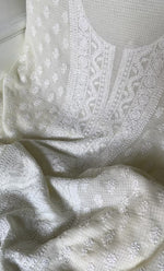 Load image into Gallery viewer, Women's Lucknowi Handcrafted Kota Cotton Chikankari Unstitched Kurta And Dupatta Set - HONC0306630