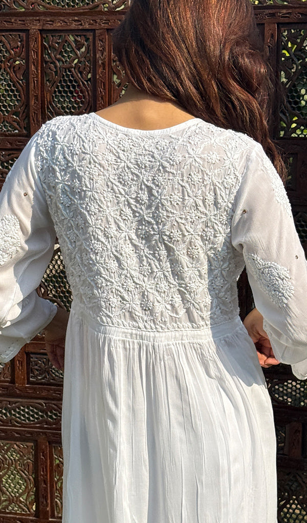 Women's Lucknowi Handcrafted Cotton Chikankari Angrakha - HONC0227178