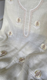 Load image into Gallery viewer, Mahira Women's Lakhnavi Handcrafted Mul Chanderi Unstitched Chikankari Full Suit - HONC0355230