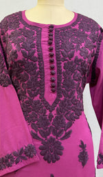 Load image into Gallery viewer, Women's Lucknowi Handcrafted Modal Cotton Chikankari Kurti - HONC0230374