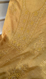 Load image into Gallery viewer, Women's Lakhnavi Handcrafted Mul Chanderi Unstitched Chikankari Full Suit Material - HONC0328107